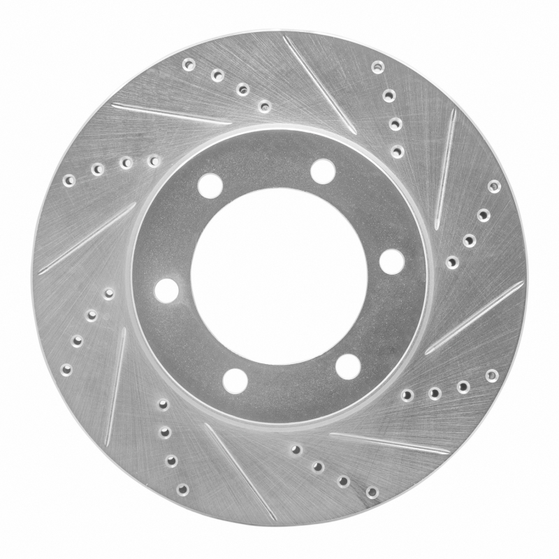 Toyota Sequoia Brake Rotor (1) - Front Right - R1 Concepts - Drilled & Slotted - Silver - `00-`07